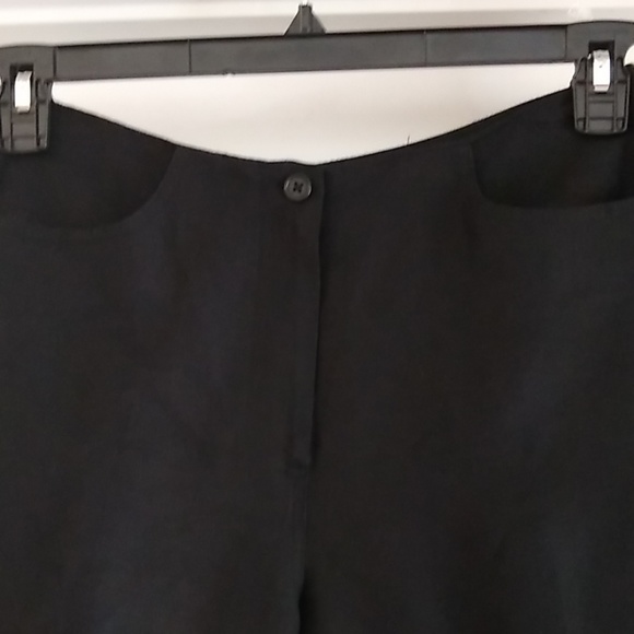 Larry Levine SPT Black Linen Embellished Capris 6 - Picture 8 of 8